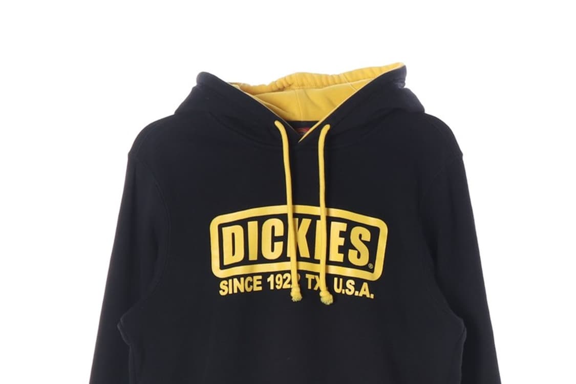 Dickies 블랙 옐로우 로고 후드티 S 상품이미지3