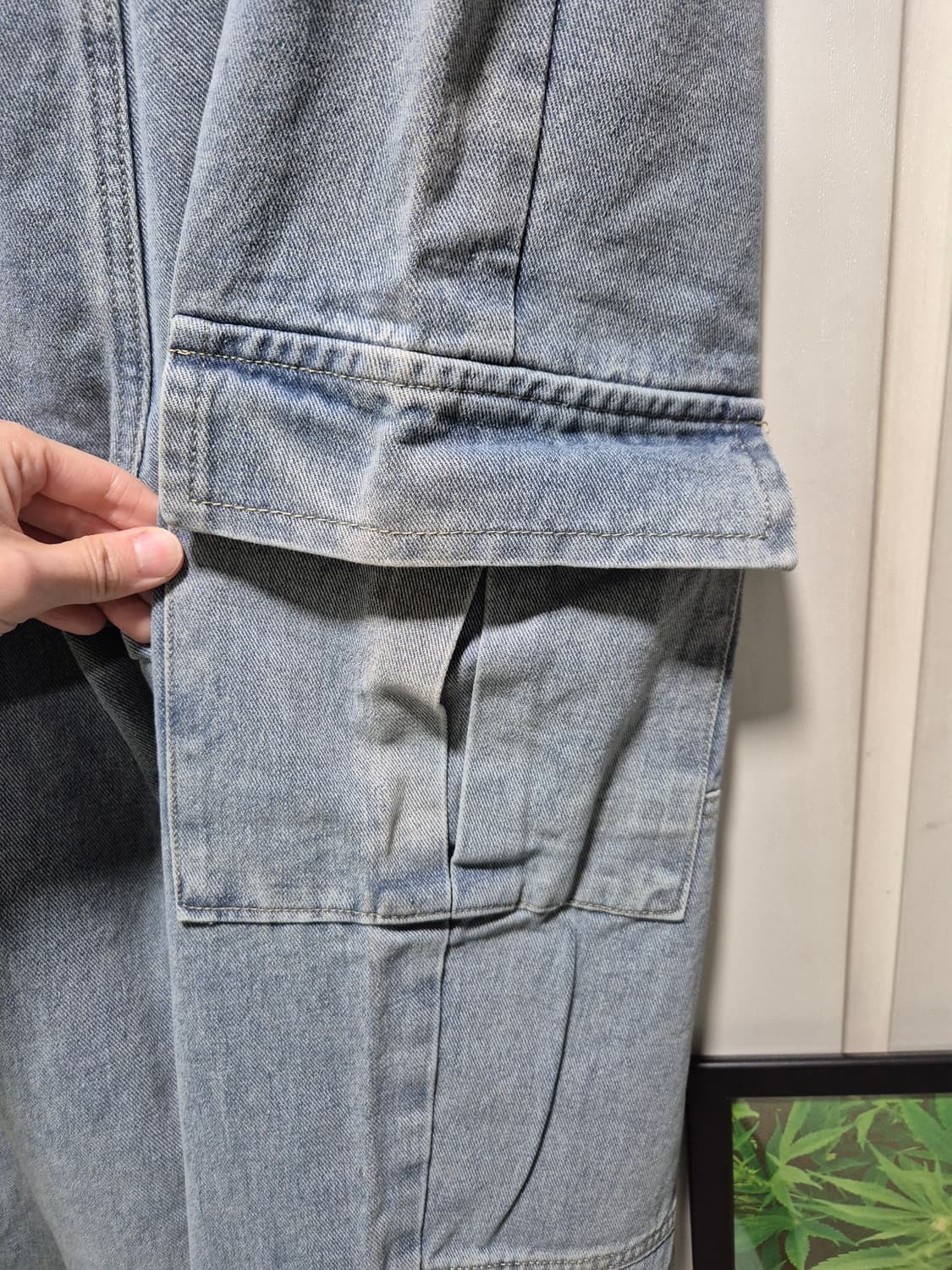 (세일)(새상품)워싱 데님 카고 조거 팬츠 상품이미지6