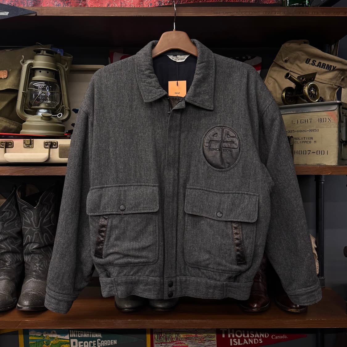 90s PIA SPORT 피아스포츠 패치 와펜 블루종 봄버 자켓 N239 상품이미지1