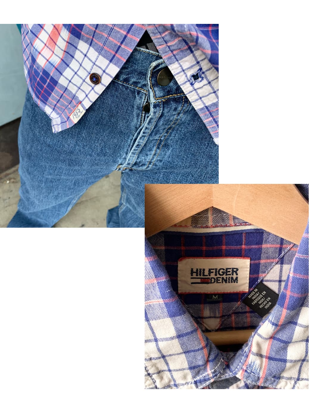 [TOMMY HILFIGER] blue plaid cotton shirt 상품이미지5