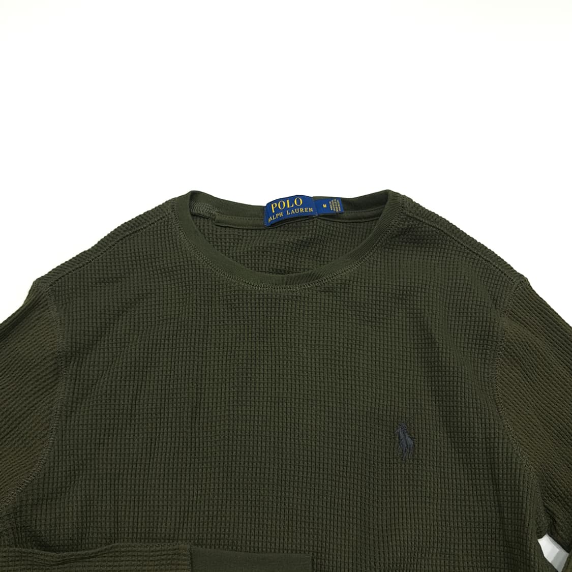CN806 M 폴로 랄프로렌 올리브그린 와플 니트 긴팔 티셔츠 상품이미지3