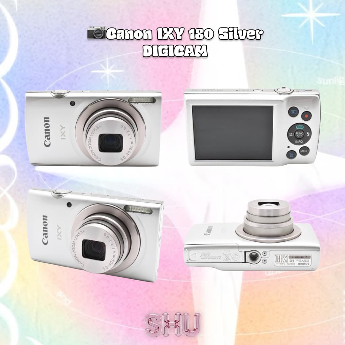 캐논 익시 IXY 180 빈티지 레트로 디지털 카메라 실버 상품이미지3