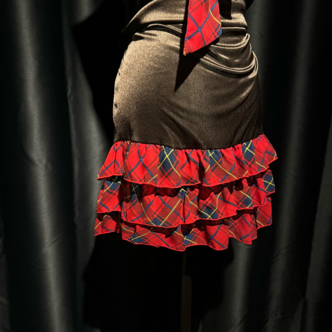 레드 체크 레이어링 원피스 상품이미지3