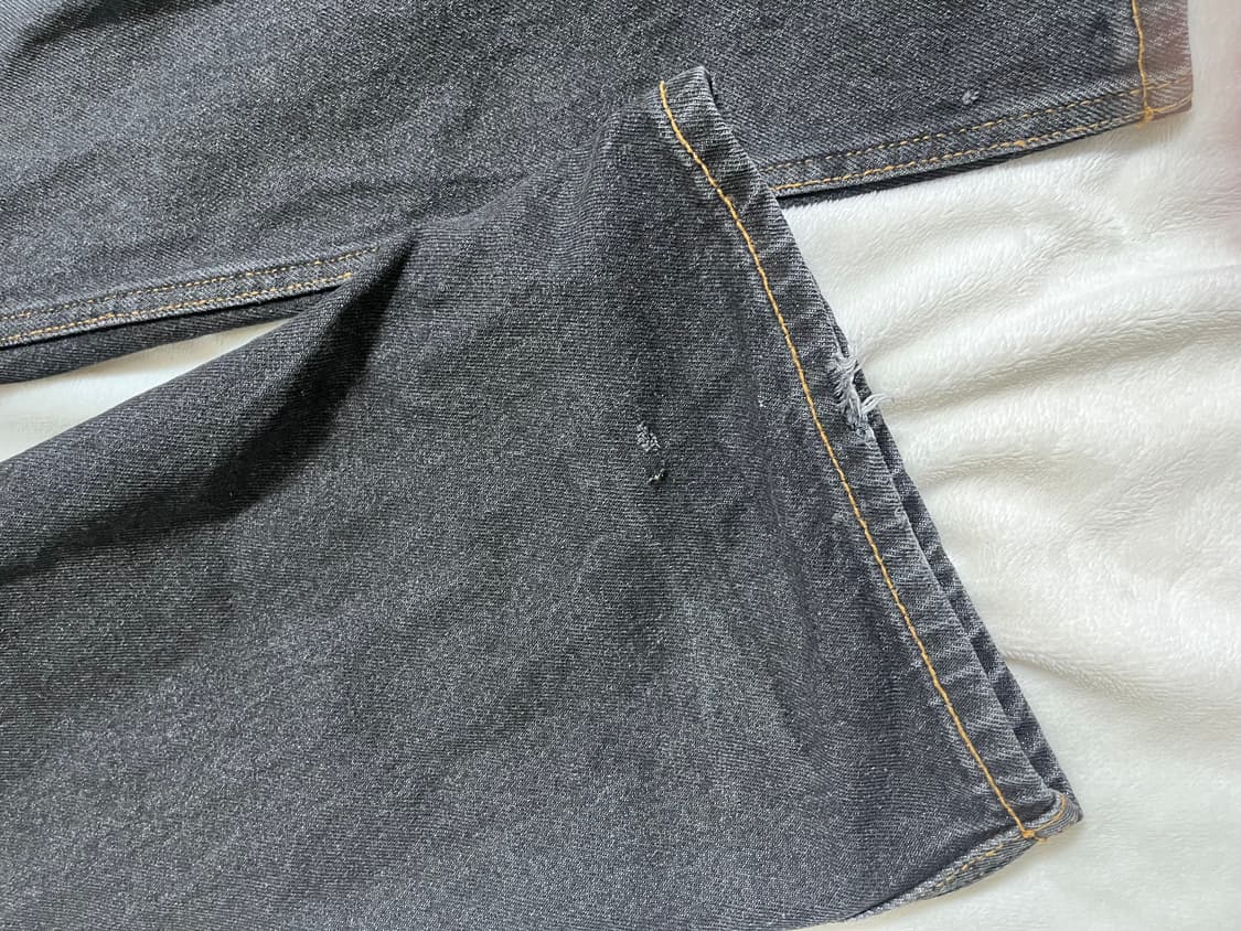 위캔더스 드워프 데님팬츠 흑청 M사이즈 상품이미지4