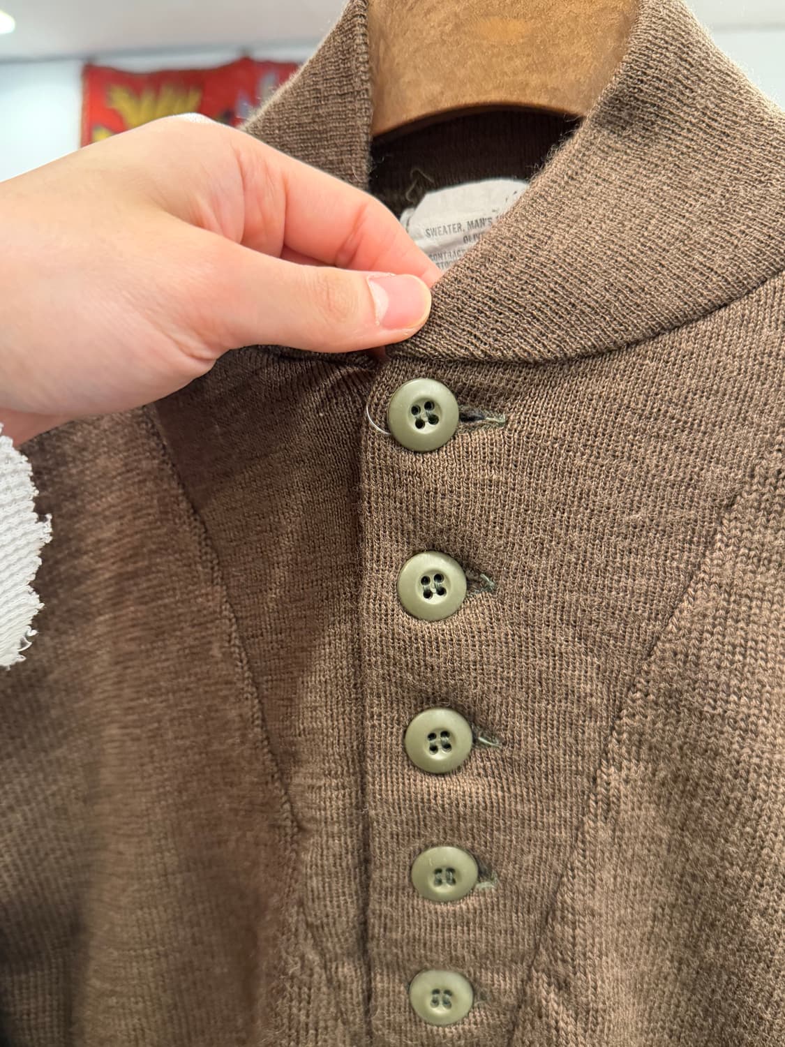 80s Military U.S.Army 미군 5버튼 코만도 울 스웨터 상품이미지3