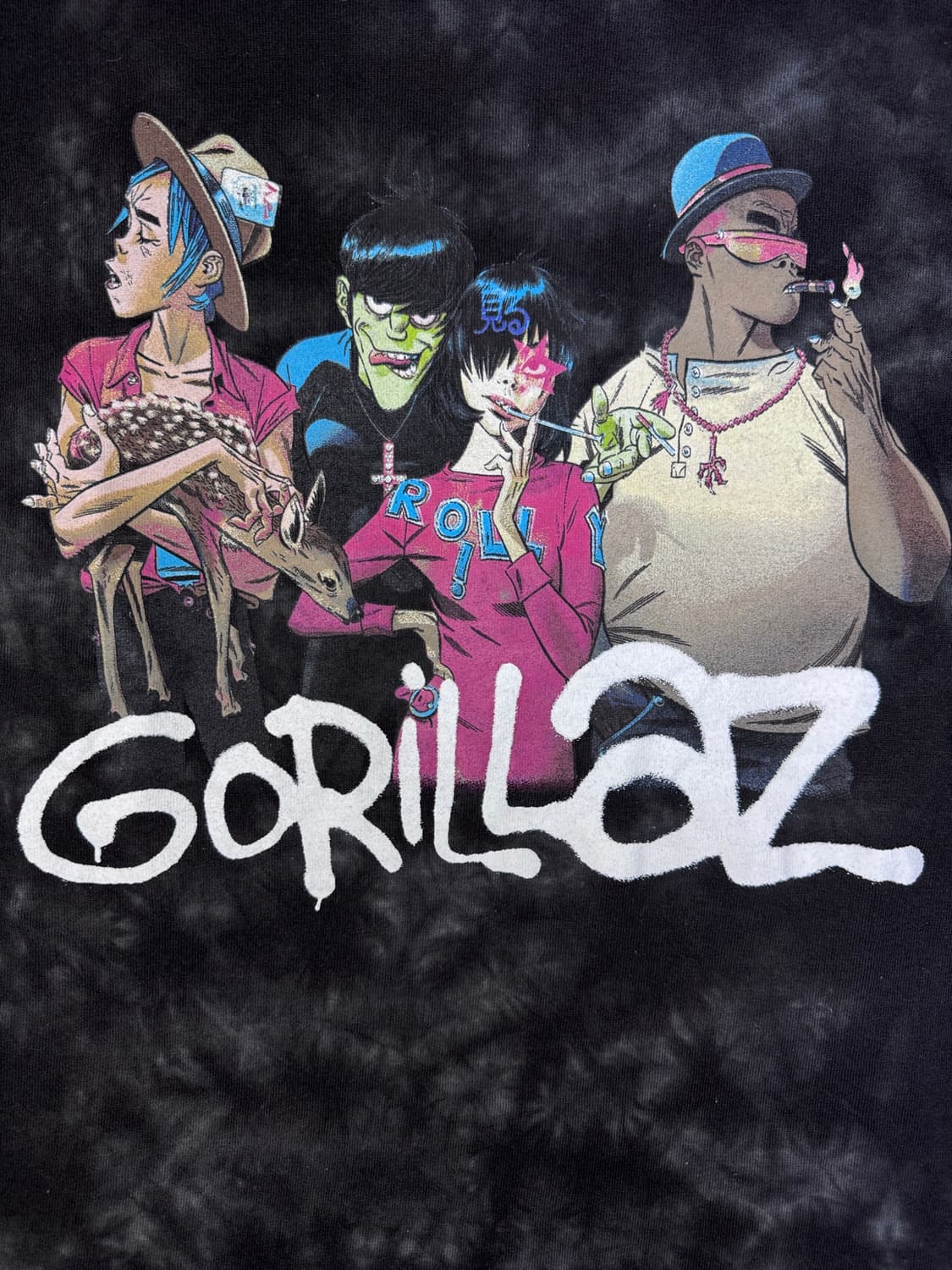빈티지 고릴라즈 GORILLAZ 타이다이 밴드티 S 상품이미지2