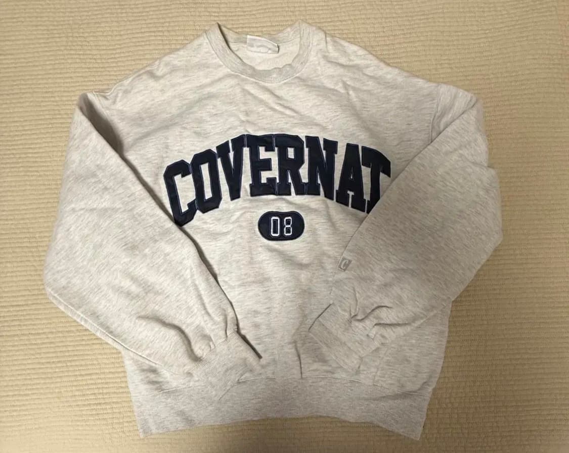 커버낫 맨투맨 아치로고 화이트S 상품이미지1