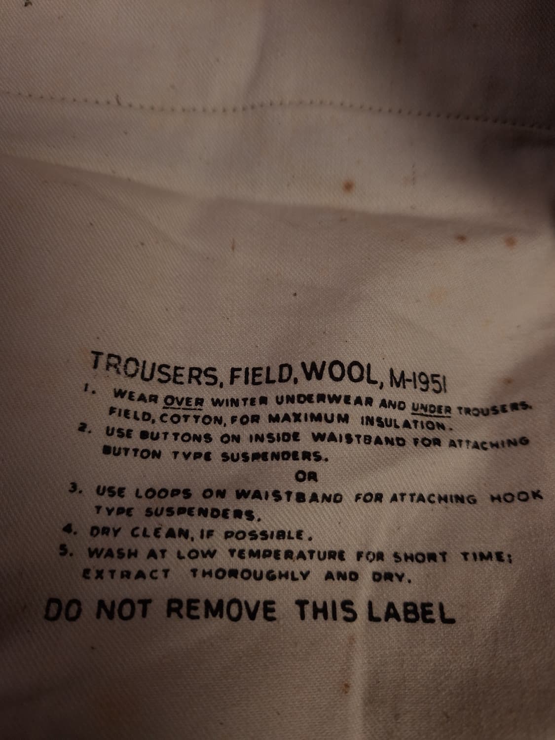 택새제품 오리지날 미군 M-51 울 사지 바지 상품이미지4