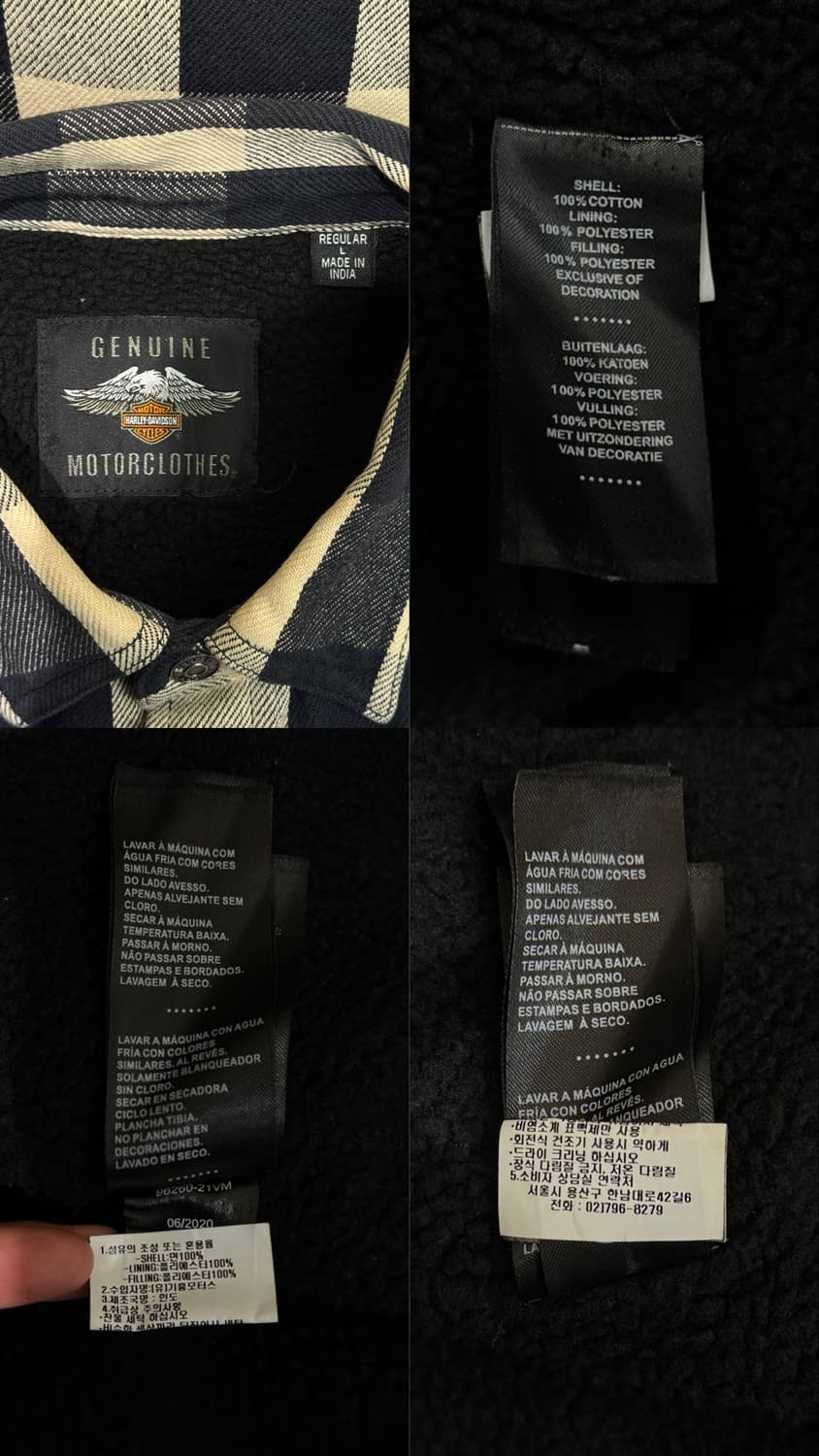 할리데이비슨 양모 체크 셔츠자켓 상품이미지10