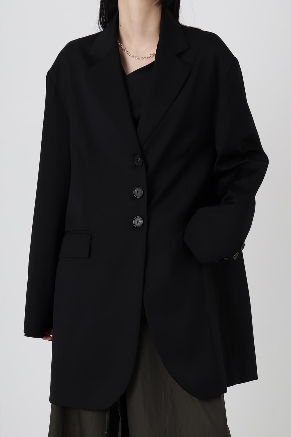 TREEMINGBIRD 블랙 블레이저 오버핏 자켓 상품이미지1