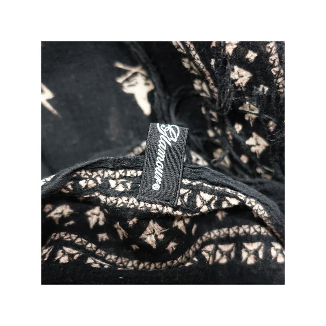HYSTERICGLAMOUR 히스테릭글래머 블랙 패턴 스톨 머플러 스카프 상품이미지6