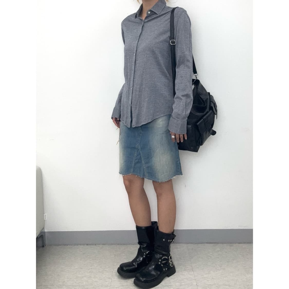 빈티지 데님 y2k 미디 스커트 상품이미지2