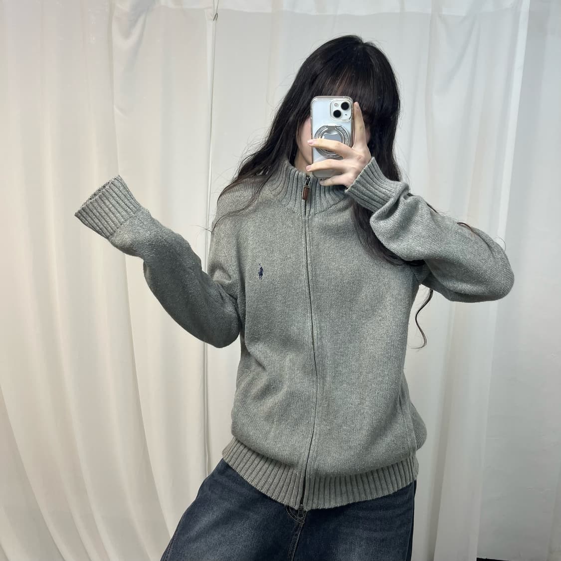 Polo Grey Knit Zip-up 상품이미지2