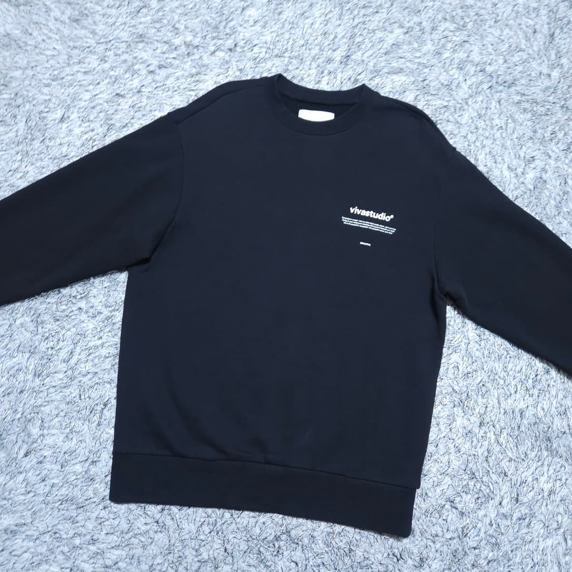 비바스튜디오) M 남자 블랙 맨투맨티셔츠 / 왕눈이샵 상품이미지2