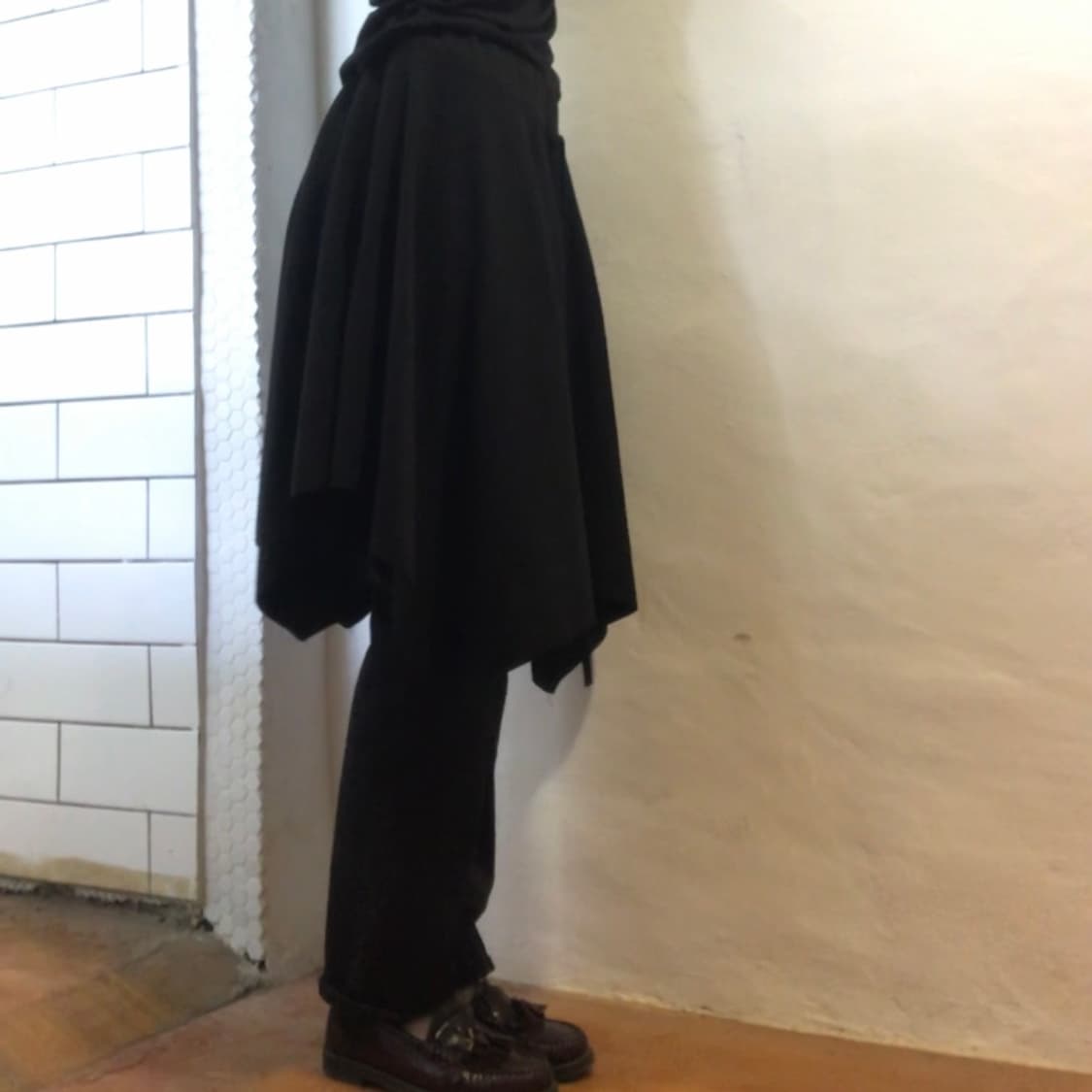 빈티지 블랙 언밸런스 플레어 스커트 상품이미지5