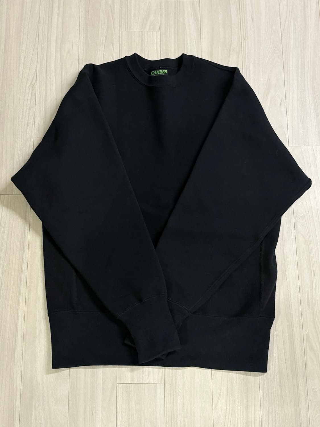 [S] 캠버 크로스니트 크루넥 스웻셔츠 블랙 스몰 상품이미지1