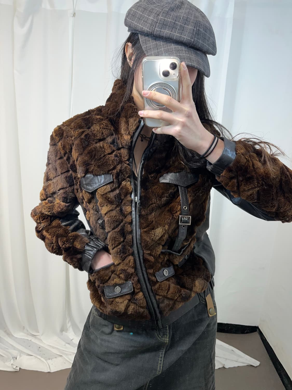 브라운 래빗퍼 자켓 상품이미지7