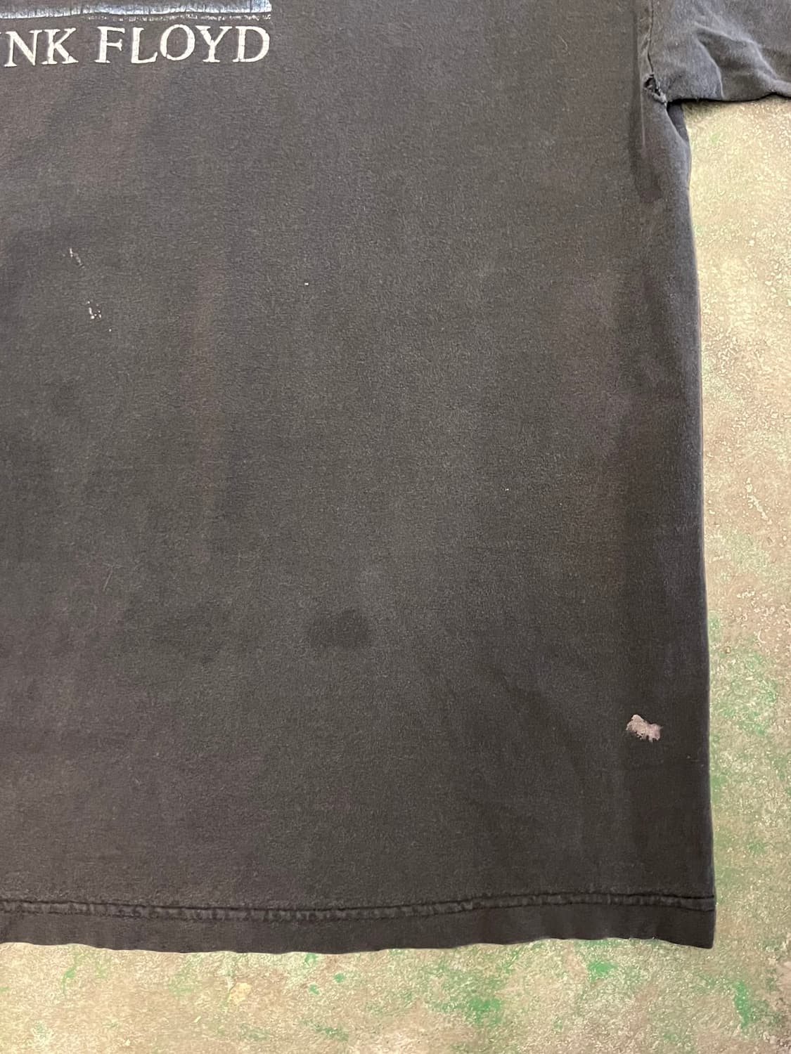 00's [2XL] 핑크플로이드 다크사이드 빈티지 티셔츠 블랙 페이딩 상품이미지5