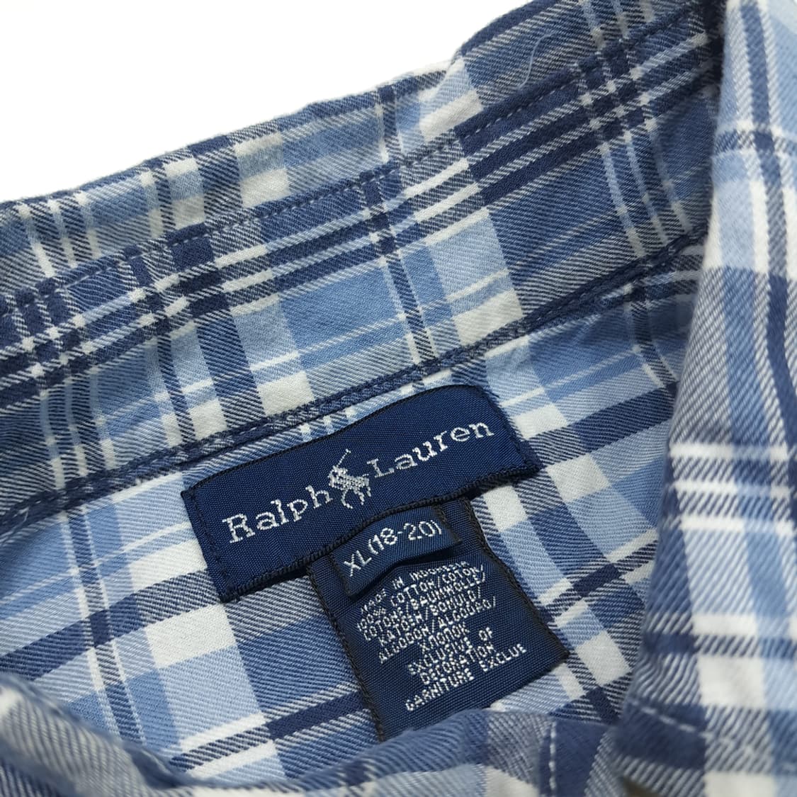 Co793W XL 폴로 랄프로렌 블루 타탄체크 긴팔 셔츠 남방 상품이미지4