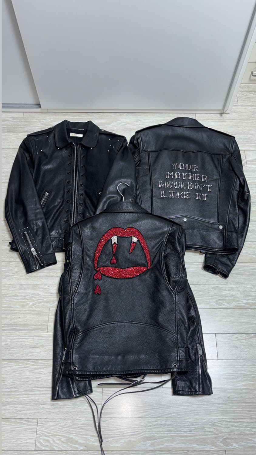 급처 생로랑 L01 17fw 더블라이더 램스킨 레더자켓 스터드 46사이즈 상품이미지1