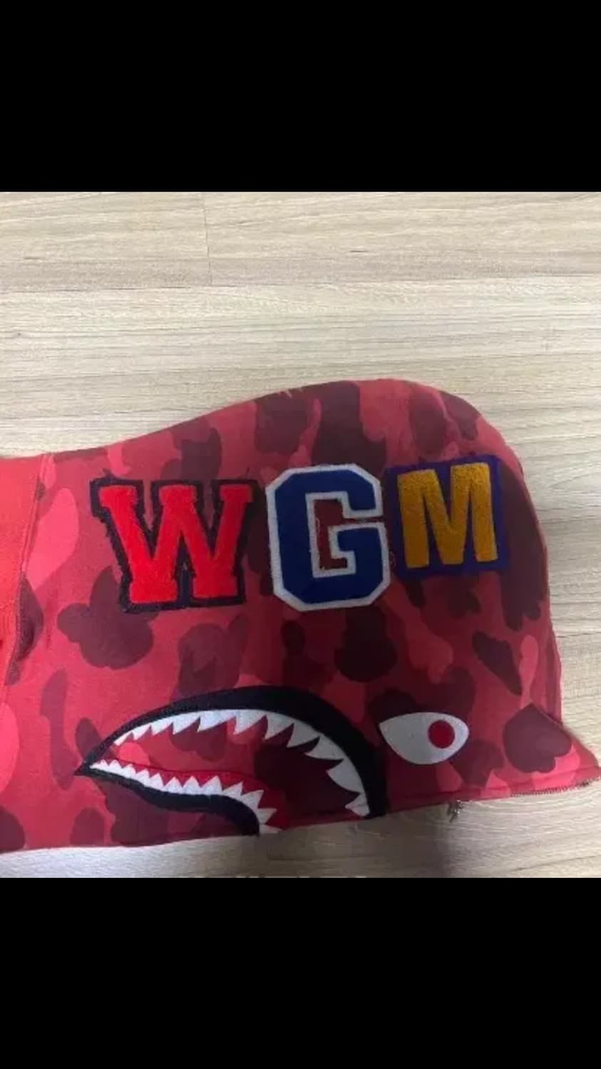 베이프 샤크 후드집업 레드 XL 상품이미지2