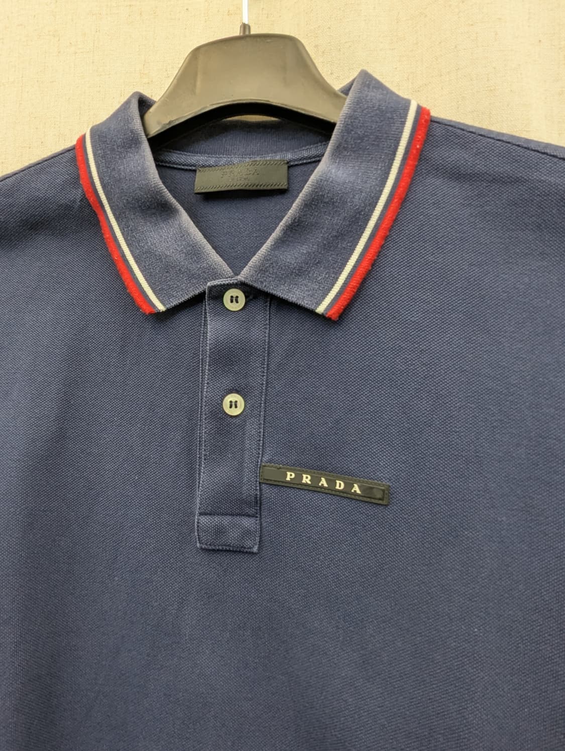 프라다 네이비 반팔 카라티 상품이미지3