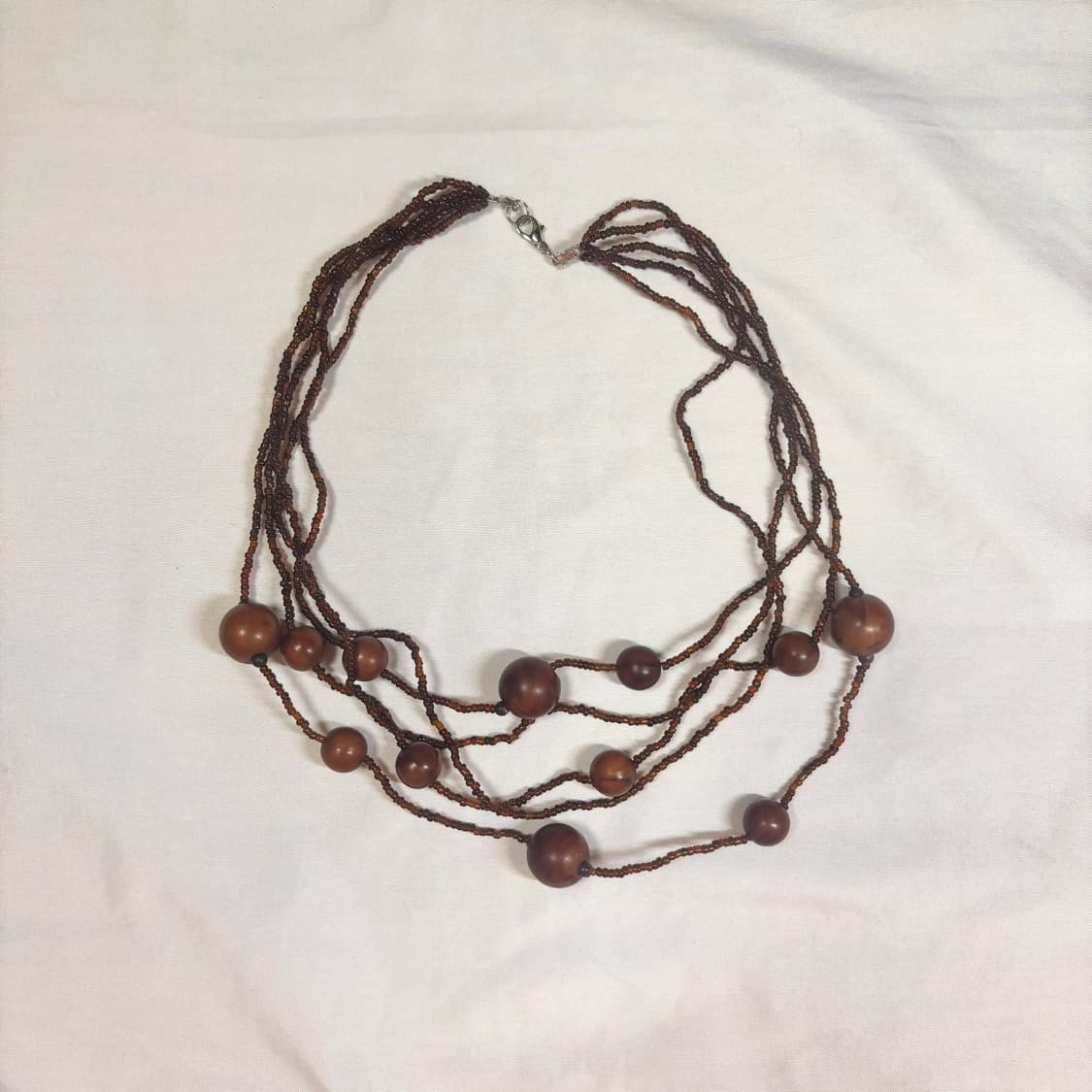 빈티지 모리걸 하구미 히피 우드 레이어드 목걸이 상품이미지1