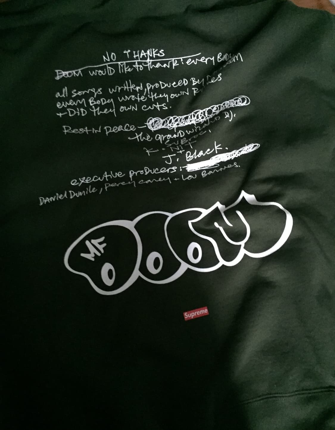 슈프림 MF Doom 후드티 다크올리브 XL 상품이미지1