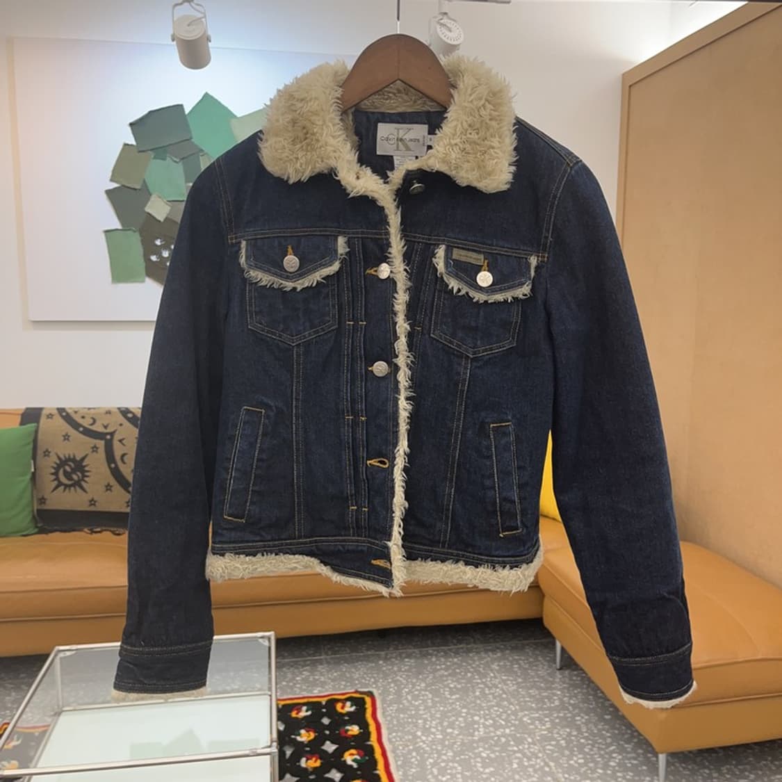 캘빈클라인 슬림핏 폭닥 데님 양털 자켓 S C07365 상품이미지3