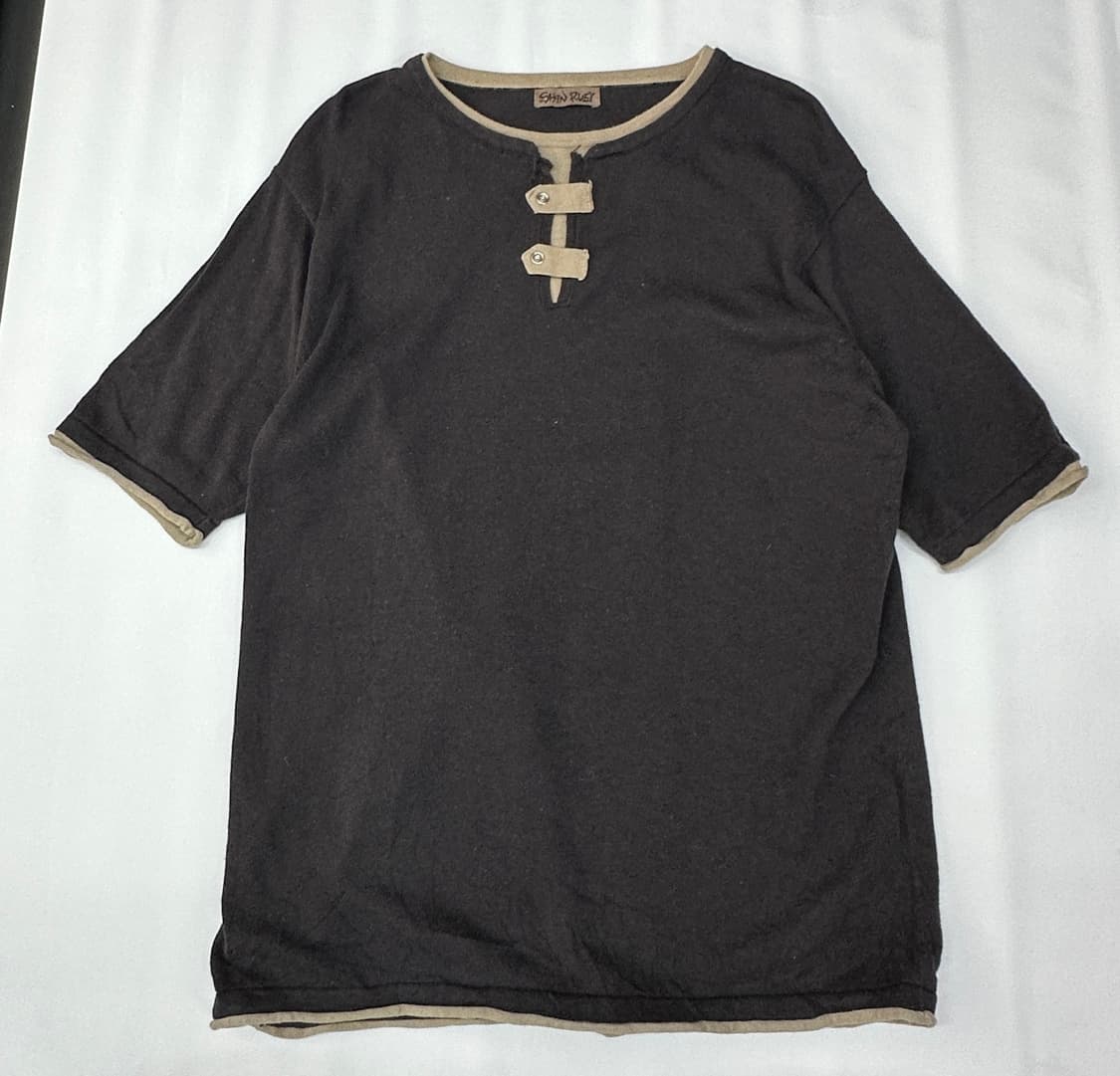 🪶보헤미안 반팔 니트 레이어드세트 🪶 펑크 락 와플 긴팔티셔츠 상품이미지5