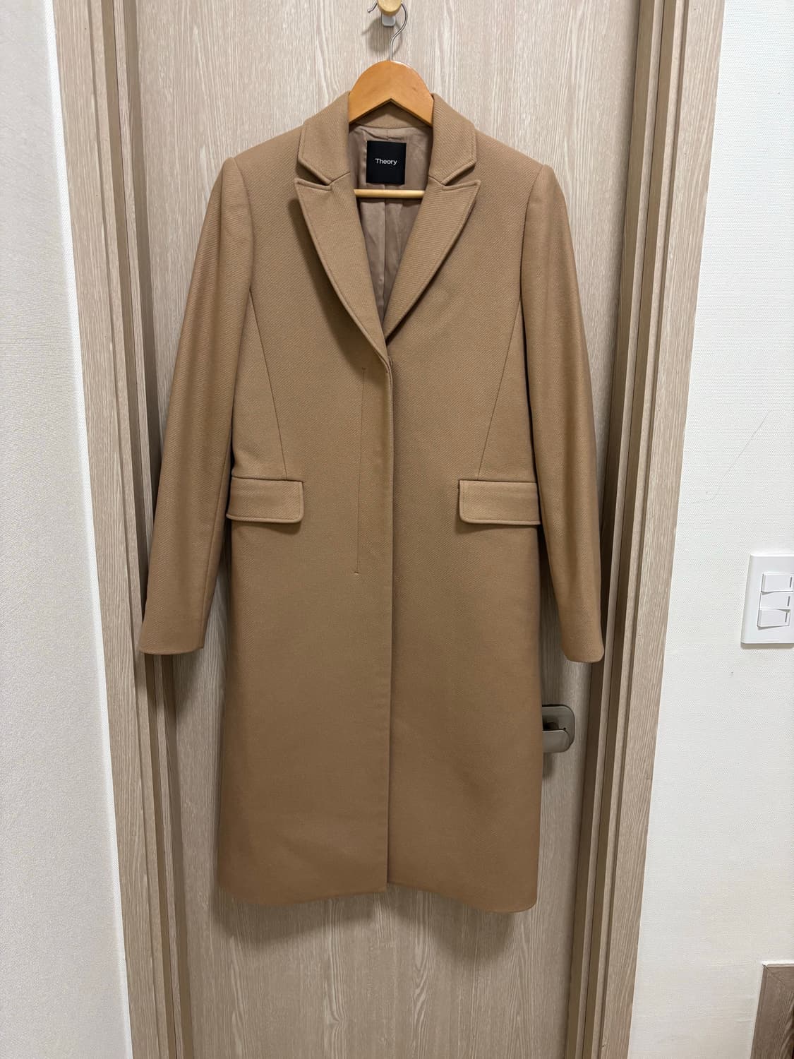 민트급)띠어리 여성 울캐시미어 롱코트P사이즈/살색톤베이지 상품이미지2