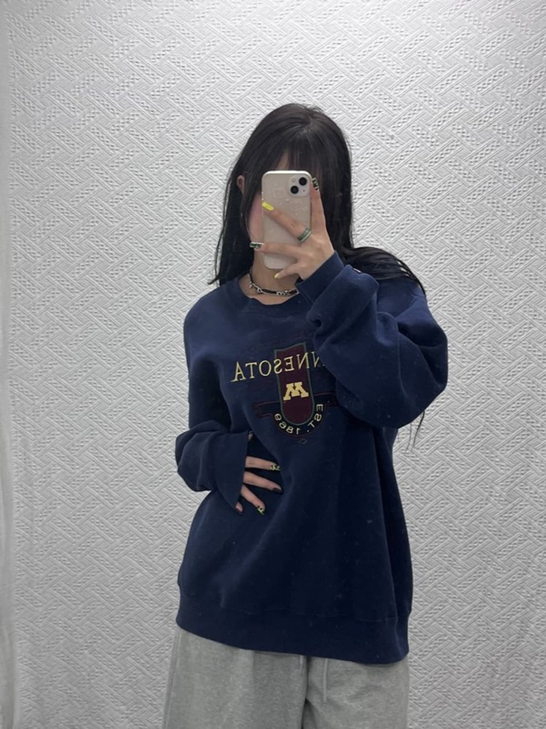 잔스포츠 올드스쿨 레트로 빈티지 오버핏 약기모 맨투맨 L C07408 상품이미지2