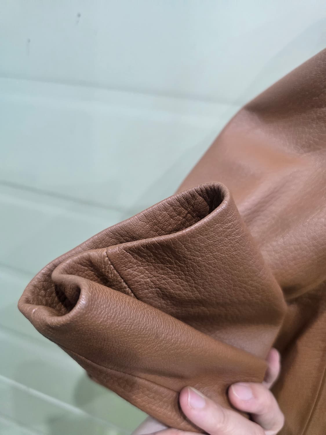 레쥬르 브라운 양가죽 레더 코트 상품이미지7