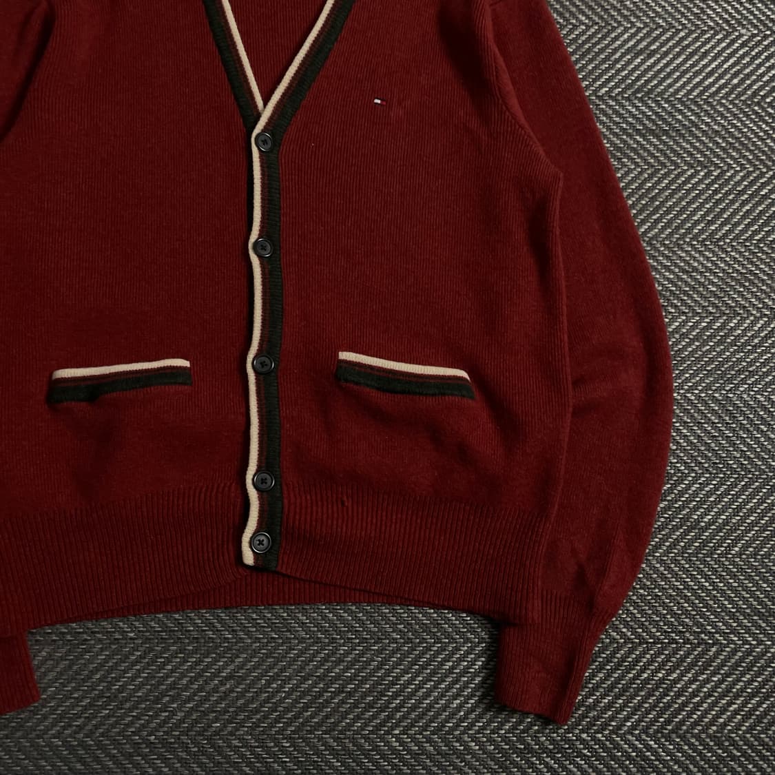 타미힐피거 버건디 램스울 가디건y 3841 상품이미지3