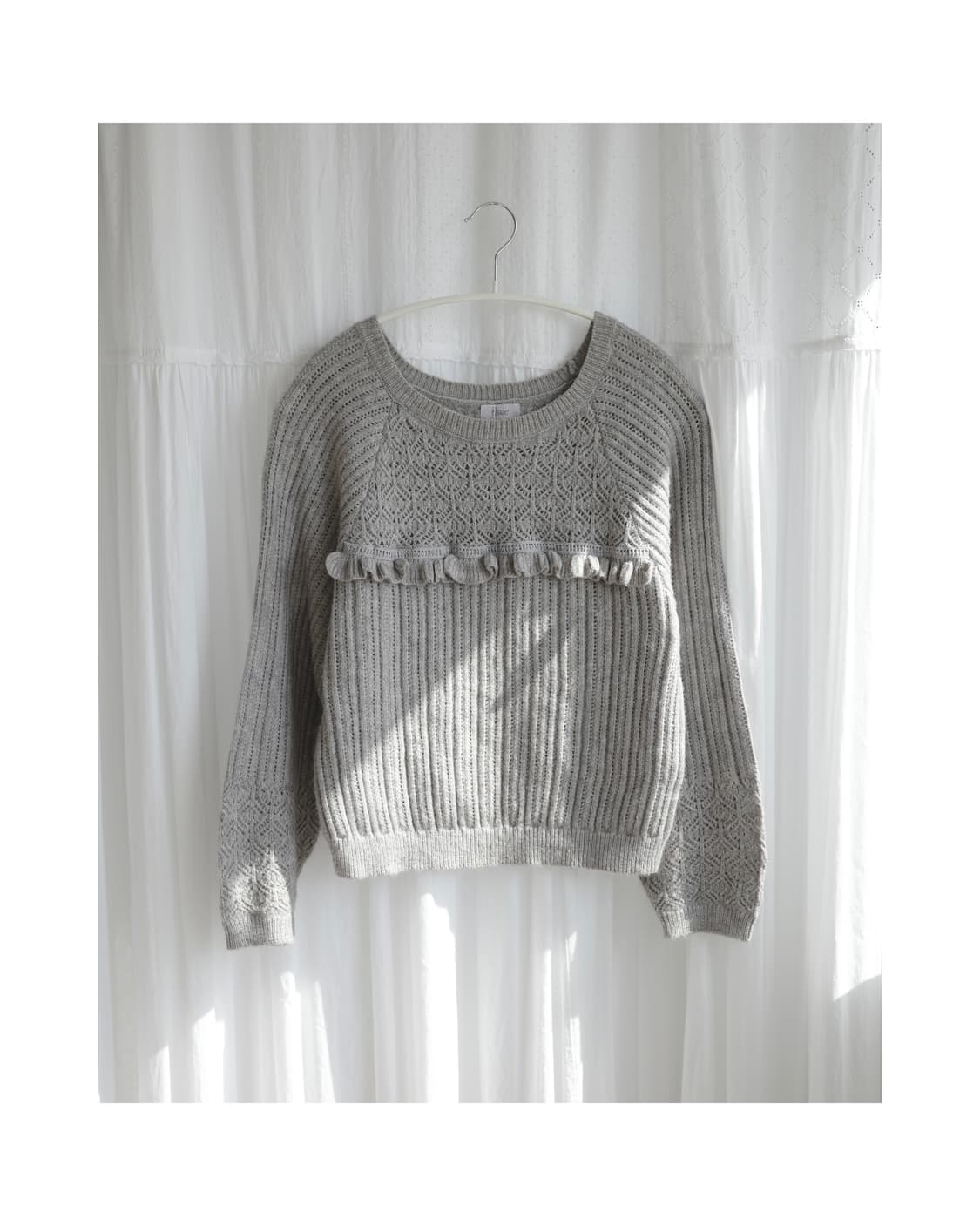 Light grey frill knit  상품이미지3