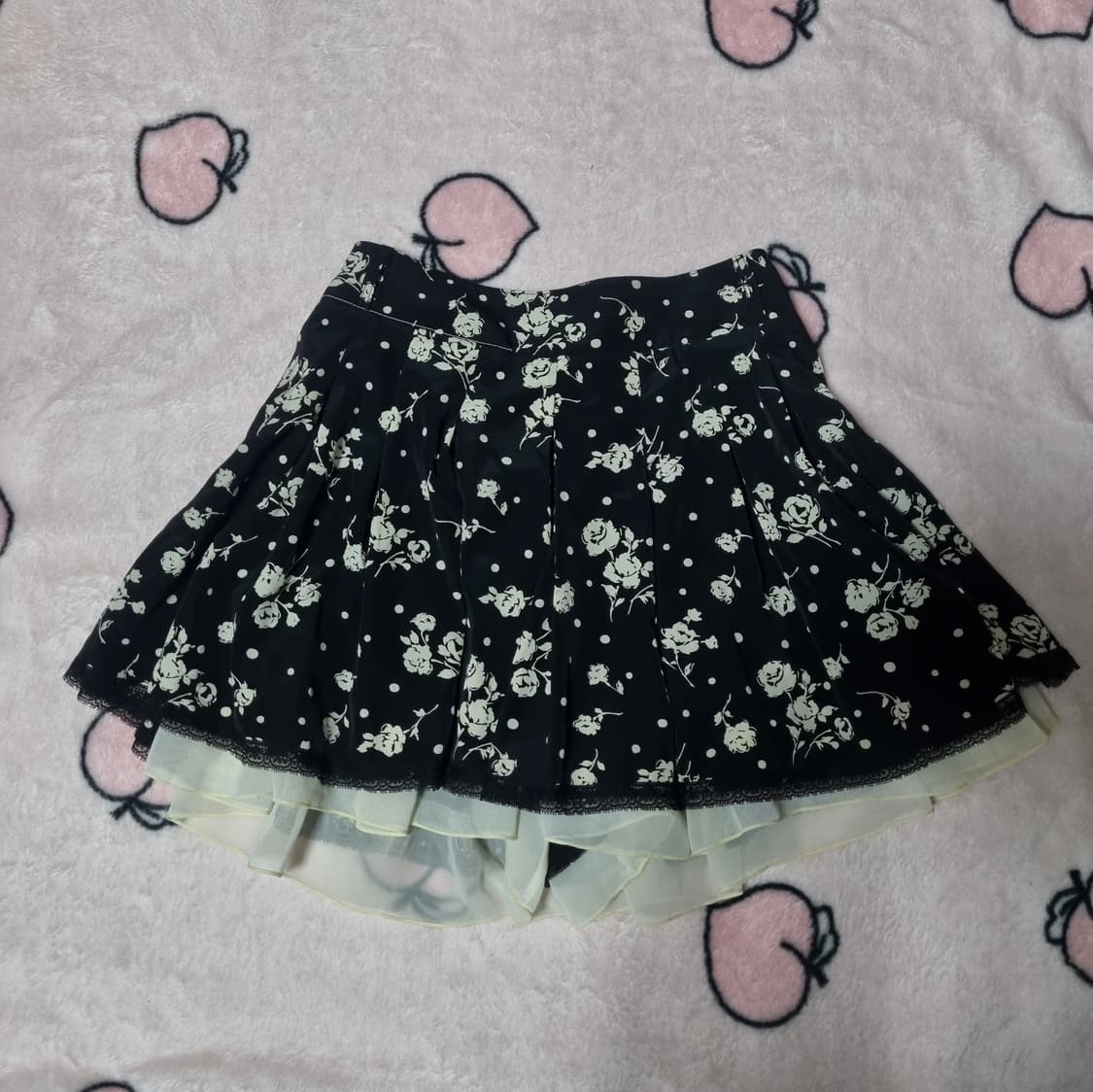 일본빈티지 블랙로즈 레이스 치마바지 상품이미지1