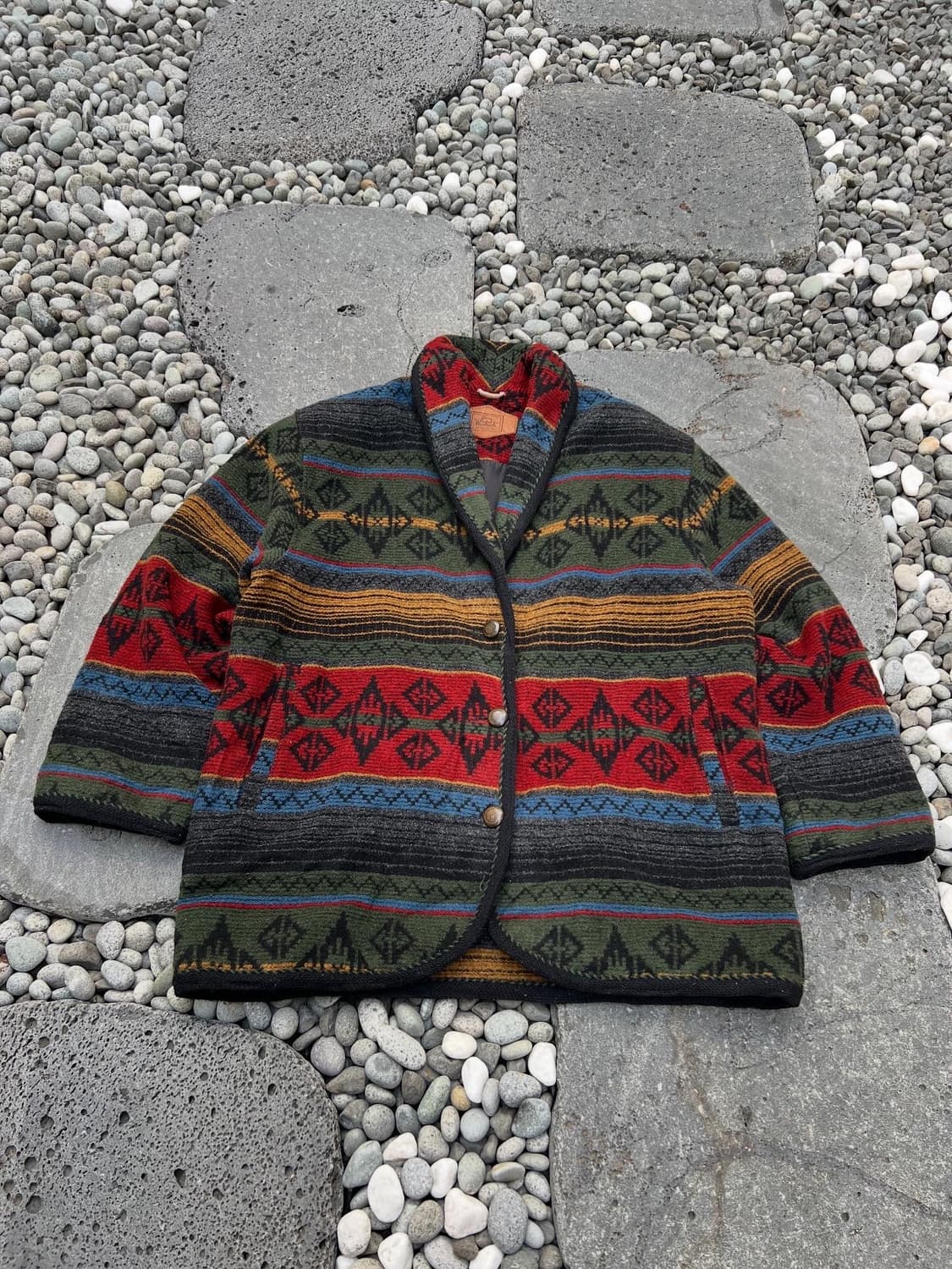 80s WOORICH NAVAJO NATIVE AZTEC 나바호울자켓 상품이미지1