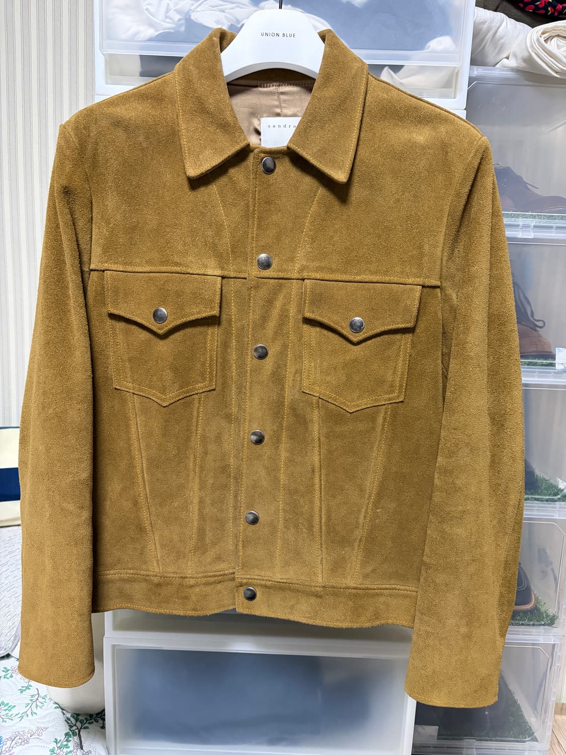 산드로 스웨이드 트러커 가죽 자켓 상품이미지1