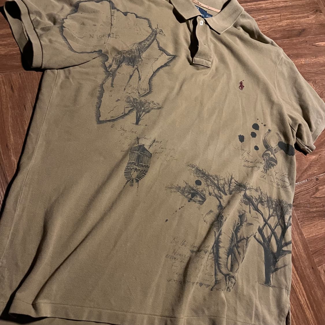 폴로 랄프로렌 사파리 프린팅 카라티 xl 상품이미지1