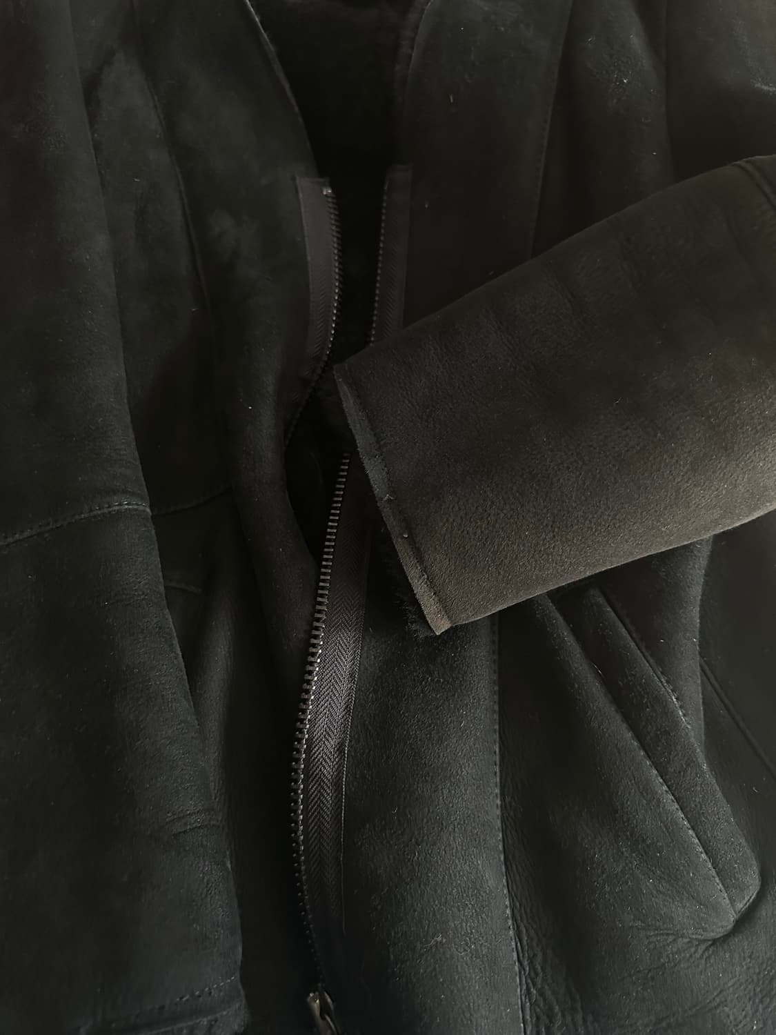 블랙 양가죽 무스탕 지퍼 자켓 상품이미지6