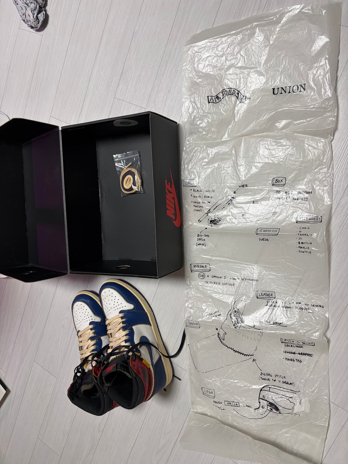 유니온x조던1 블루토 260 상품이미지8