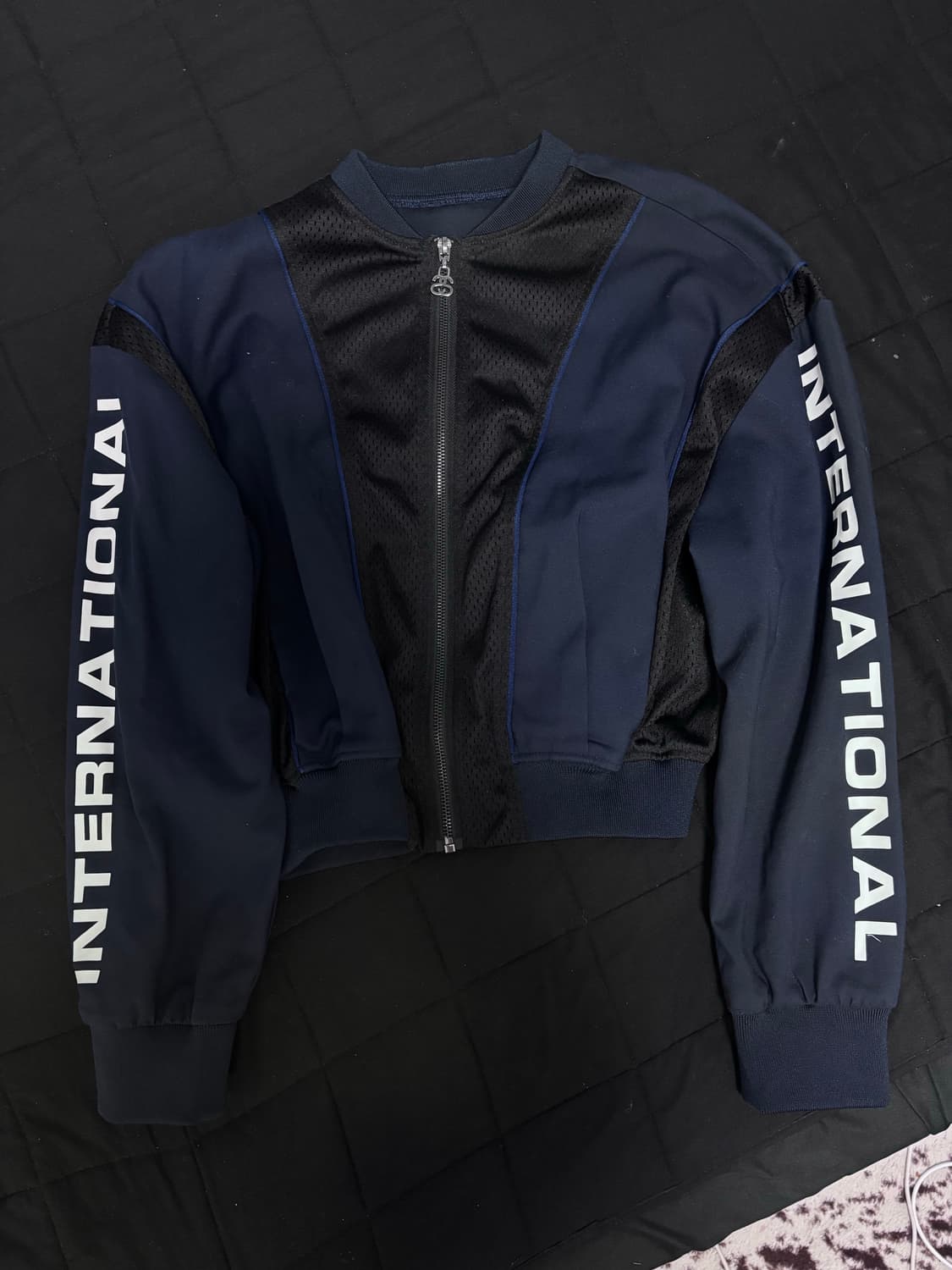 스투시 인터네셔널 크롭 집업 네이비 자켓 M 상품이미지2