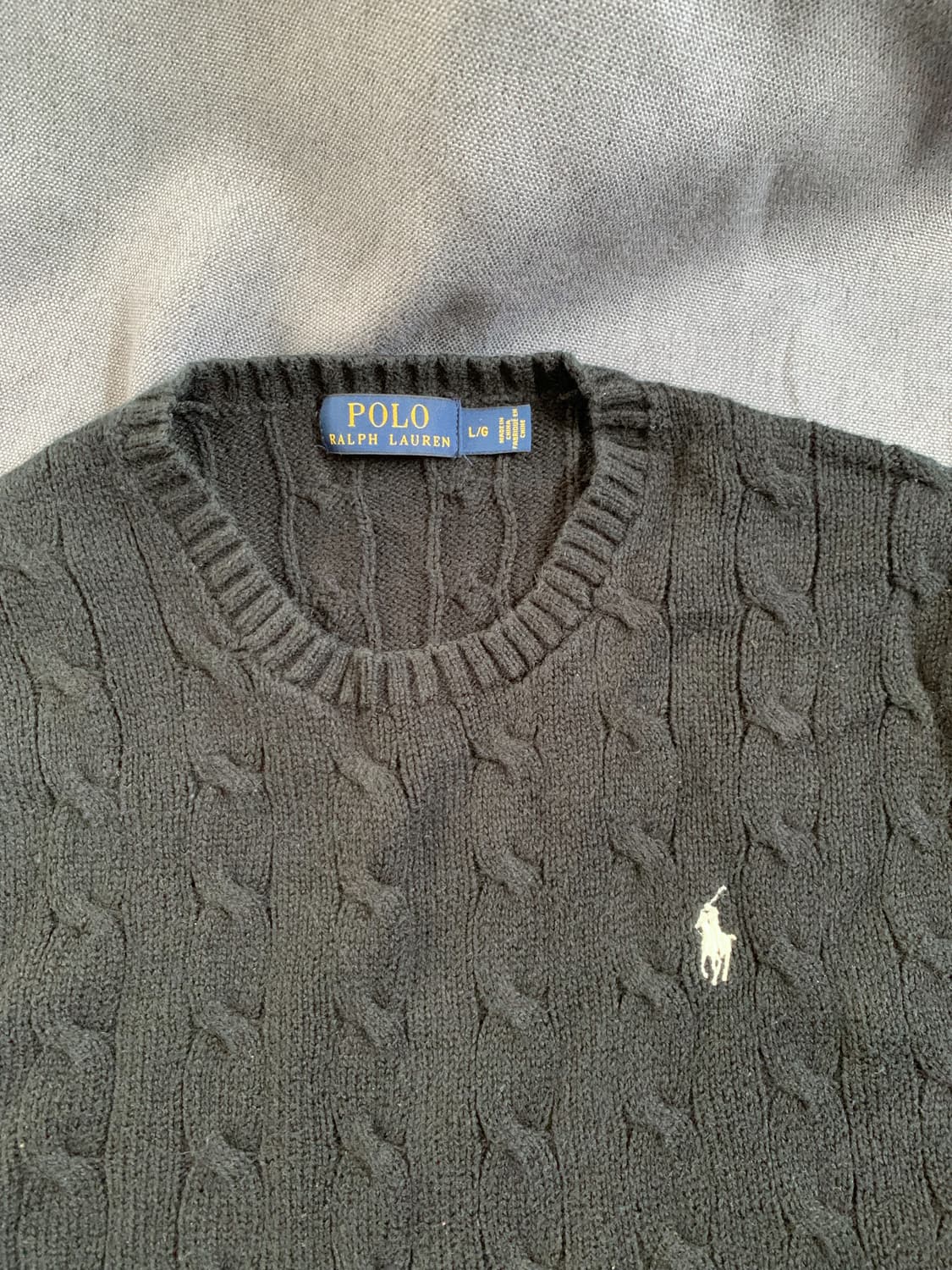 폴로 블랙 코튼니트 사이즈 L/G 상품이미지2