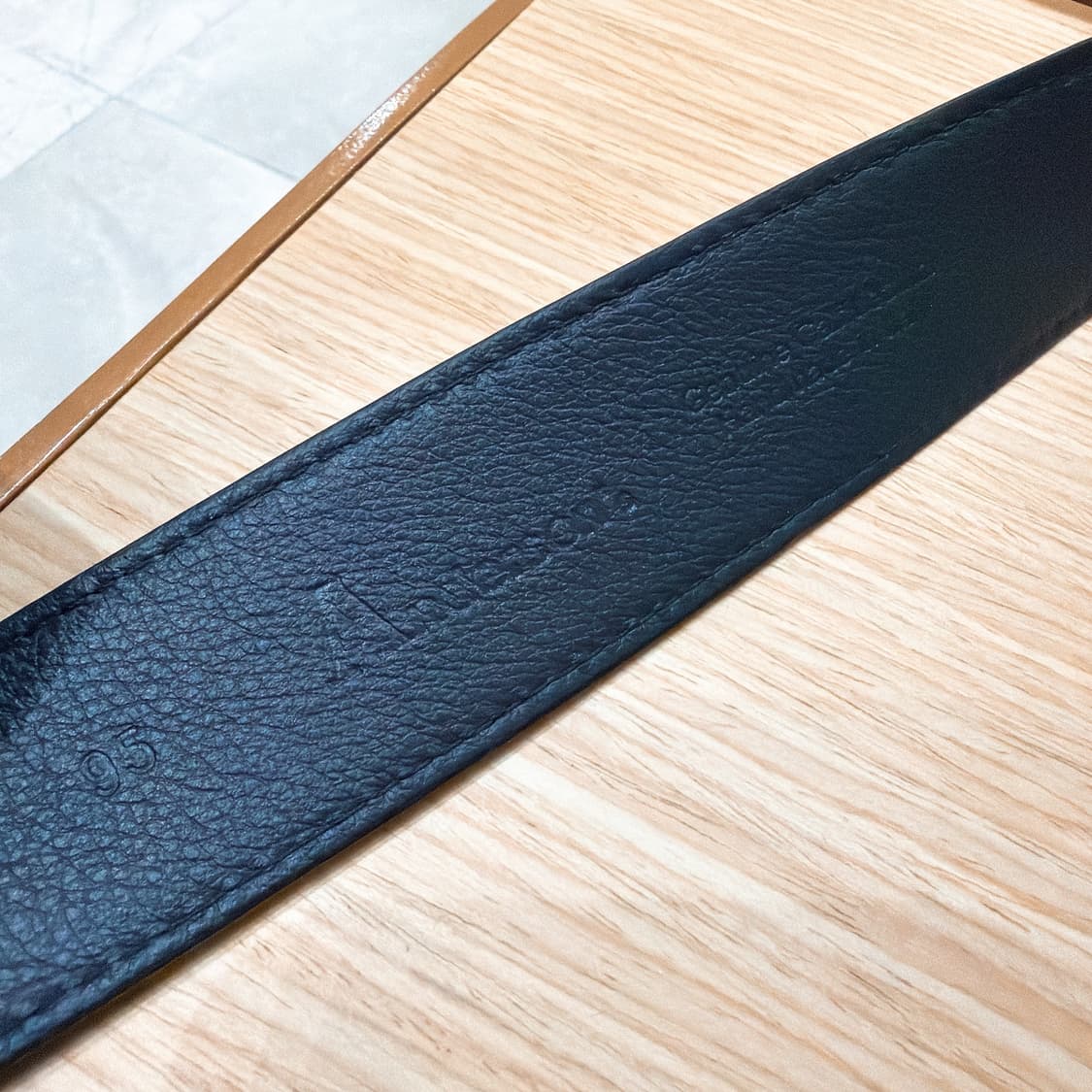 (정품/새상품) Anderson's 앤더슨즈 남성 네이비 레더 벨트 상품이미지3