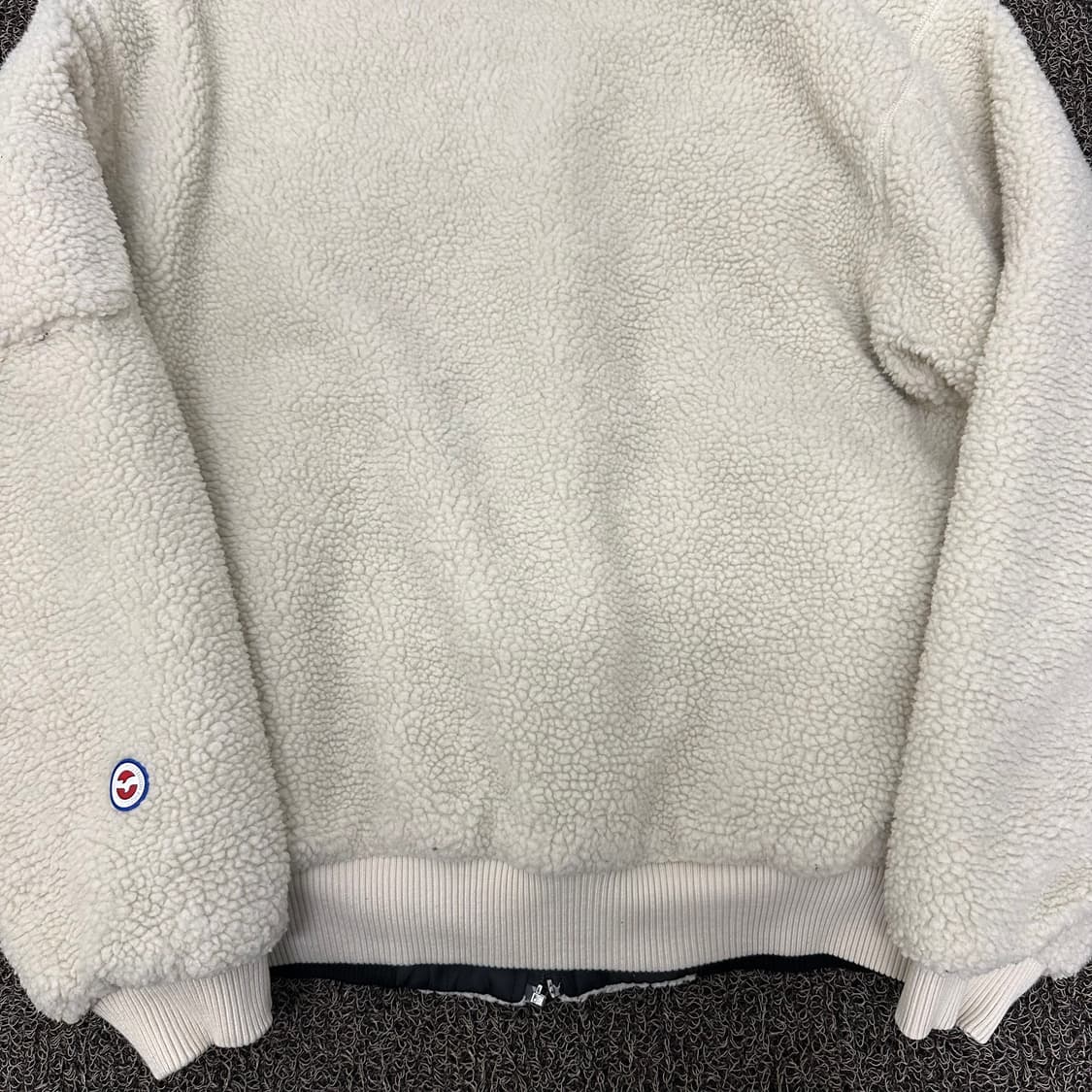 OUTDOOR 아웃도어 아이보리 뽀글이 털 후리스 양면 점퍼 M 상품이미지6