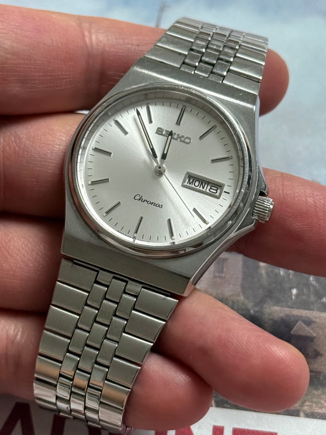 Seiko 세이코 쿼츠 Chronos 썬레이 Day Date 1990 상품이미지3