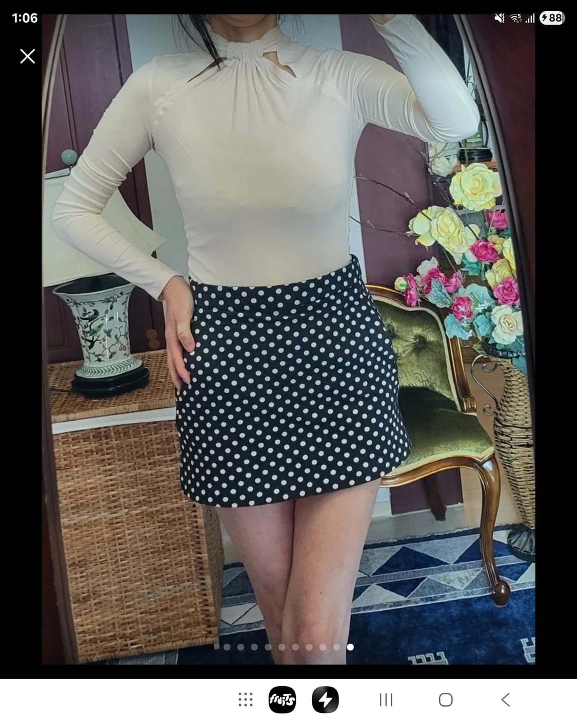 새상 프랑스 모르간 아이보리 모달 키홀 셔츠  상품이미지10