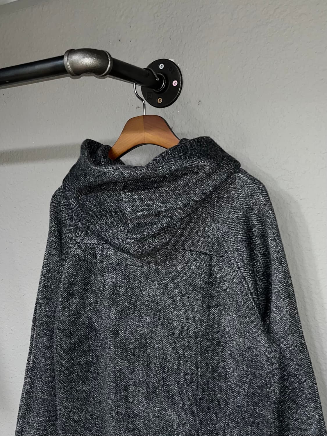 빈티지 헤링본 후드 코트 상품이미지5