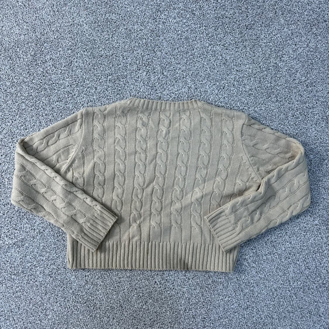 실측 여성 포니로고 크롭 케이블 니트 0423J 상품이미지3