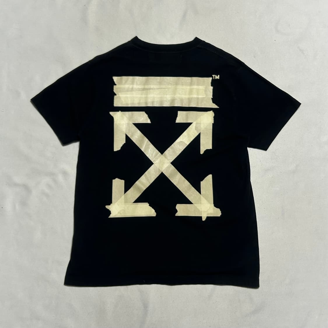 XXS 오프화이트 테이프 애로우 오버핏 블랙 반팔티   상품이미지2